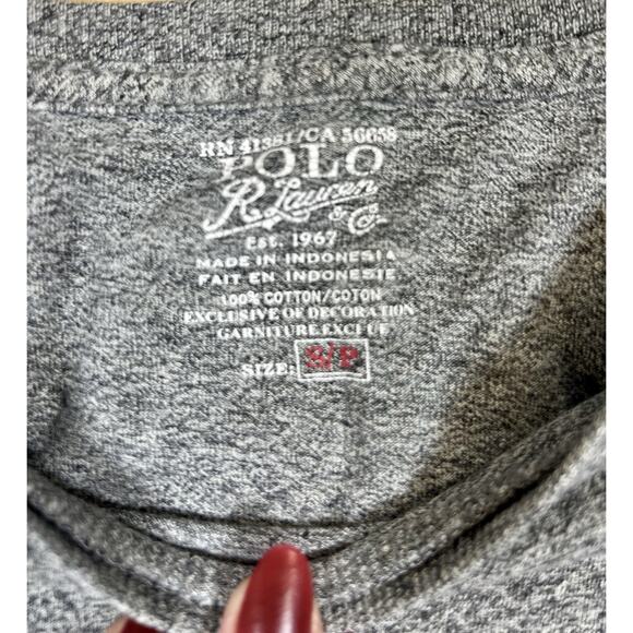 Polo Ralph Lauren Long Sleeve Shirt S Gray Heather Pocket Tee Crewneck Cotton - Picture 2 of 3